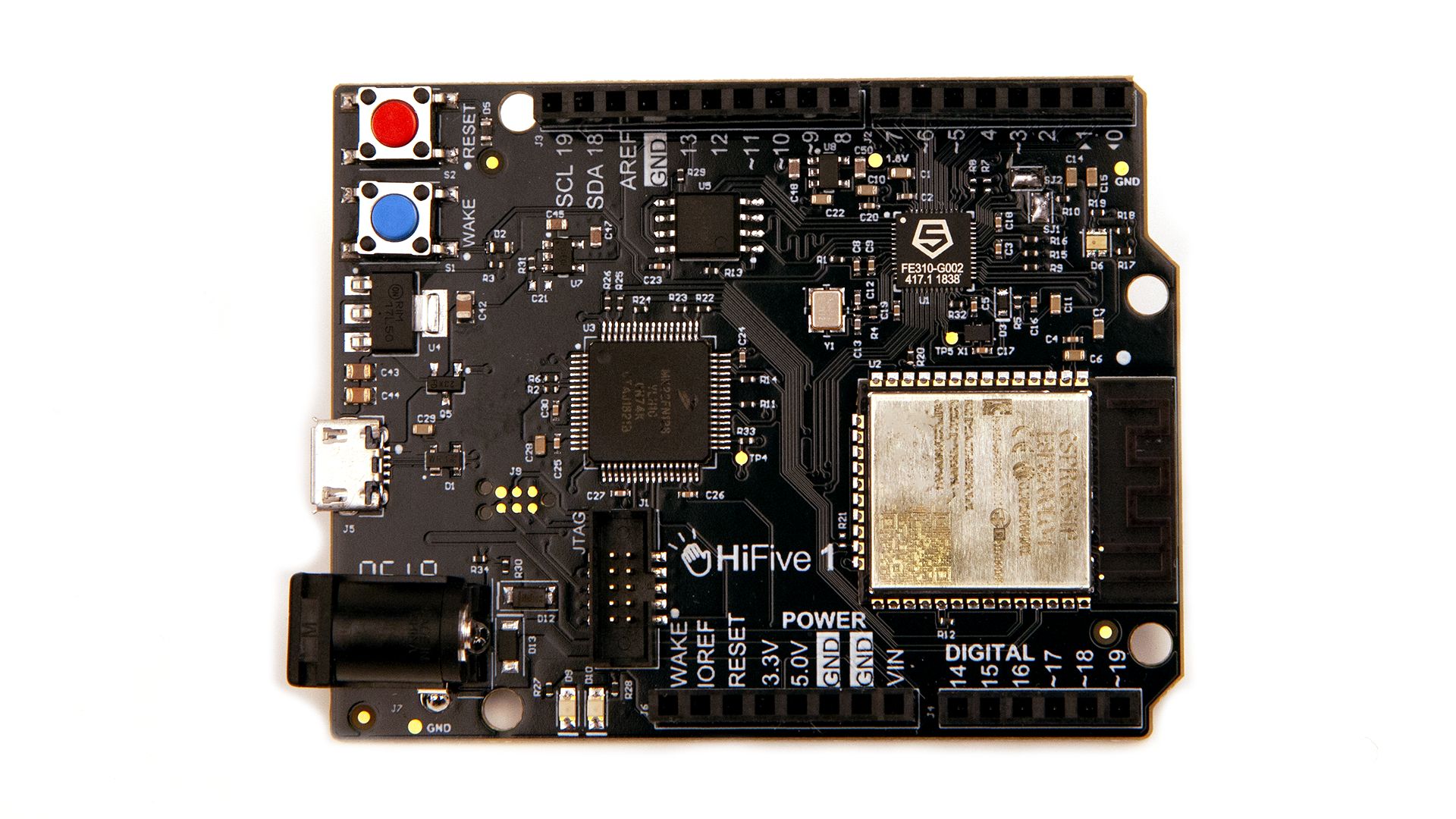 The HiFive1 Rev B development board.
