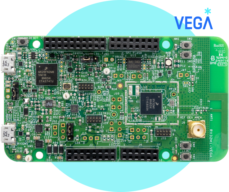 The RV32M1-VEGA development board.