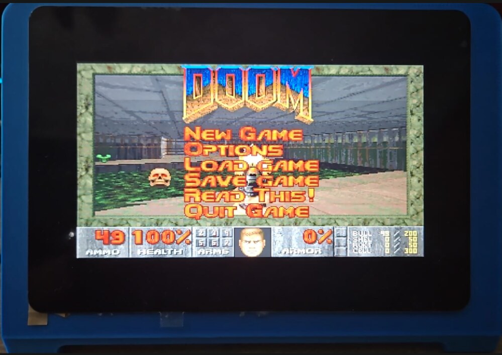 DOOM running on the LINUM-STM32H753BI LCD